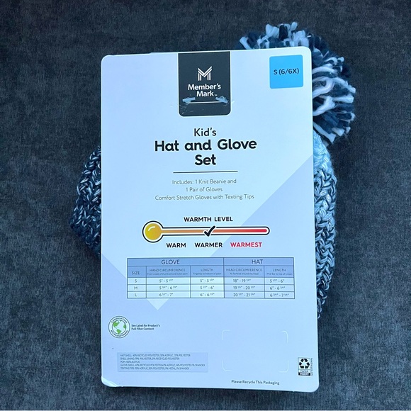 NWT Member's Mark Kids Hat and Glove Set Size S 6/6x - Picture 6 of 11